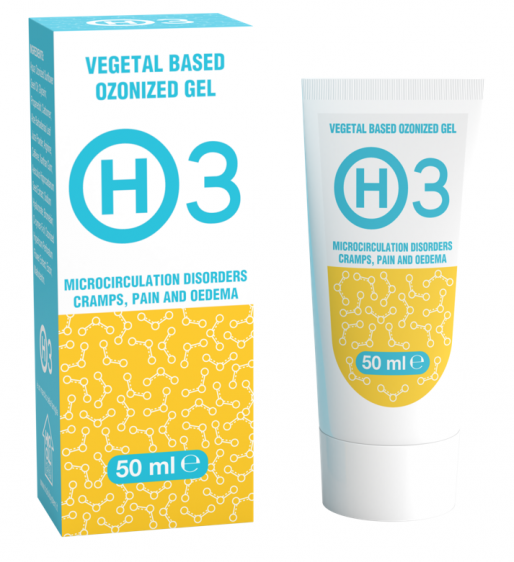 Roślinny ozonowy żel H3 50 ml na opuchliznę, bóle stawów i mięśni