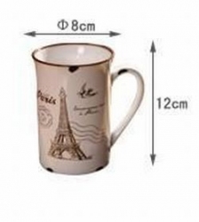 Kubek porcelanowy retro - drzewo