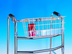 Druciany koszyk do balkonika rehabilitacyjnego