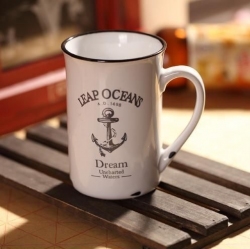 Kubek porcelanowy retro - ocean