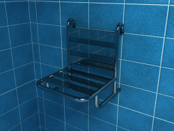 Krzesło prysznicowe Z OPARCIEM zawieszane na poręczy PSP505